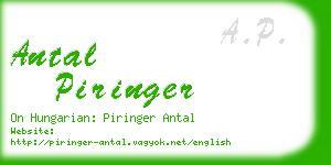 antal piringer business card